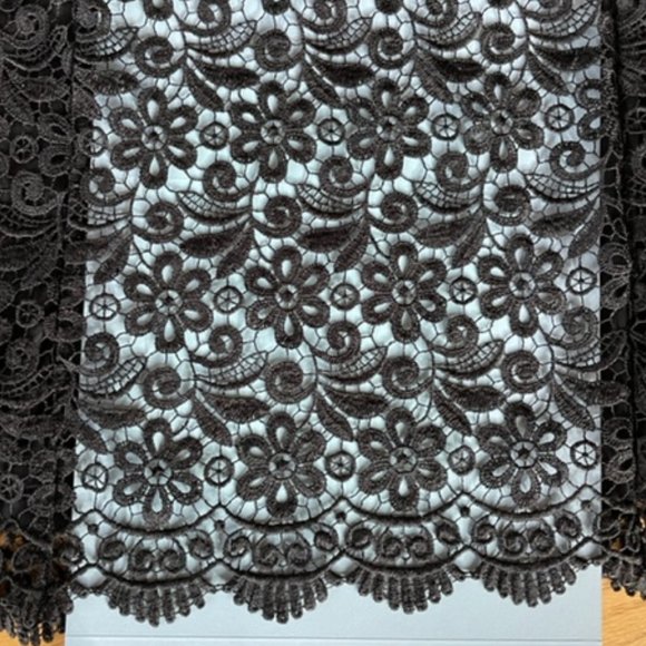 UNIQLO BLACK LACE Knee Length FITTED PENCIL SKIRT, Small - Picture 14 of 14